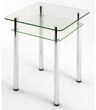 Glass dining table D-02-2 with tempered glass and chrome legs order